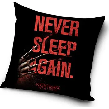 Dekorativní polštářek Carobotex Polštářek Noční můra v Elm Street Never sleep again, 40x40 cm