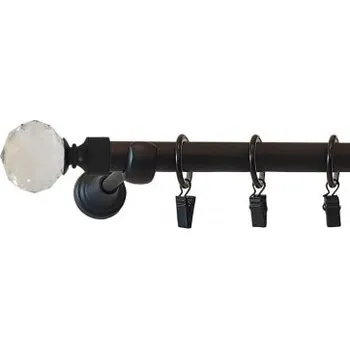 Garnýž Jednoduchá 19mm matná čierna Crystal gula