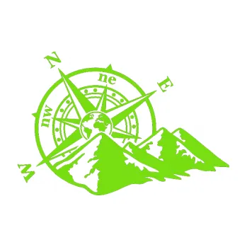 Samolepící dekorace Kompas 003 levá hory (04 - zelená kawasaki) SAMOLEPKA NA AUTO, NÁLEPKA, FÓLIE, POLEP, TUNING, VLASTNÍ TEXT, TISK, AUTOSAMOLEPKY.cz, POLEPY, OBRÁZEK, LOGO, 3D STICKERS