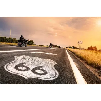 Fototapeta DIMEX | Vliesová fototapeta Značka trasy 66 MS-5-3031 | 375 x 250 cm | bílá, žlutá, šedá + Vliesová fototapeta na stěnu DIMEX Značka trasy 66 MS53031 v rozměru 375 x 250 cm + lepidlo zdarma