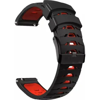 Příslušenství k chytrým hodinkám eses Silikonový vzorkovaný řemínek - Černo červený, 20 mm