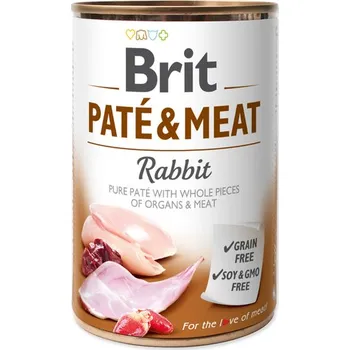 Krmivo pro psa BRIT Paté & Meat Rabbit (400g) Výhodné balení 6 kusů