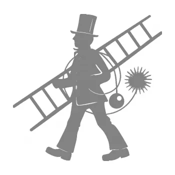 Samolepící dekorace SAMOLEPKA Kominík 001 levá (17 - šedá) NA AUTO, NÁLEPKA, FÓLIE, POLEP, TUNING, VLASTNÍ TEXT, TISK, AUTOSAMOLEPKY.cz, POLEPY, OBRÁZEK, LOGO, SAMOLEPKY