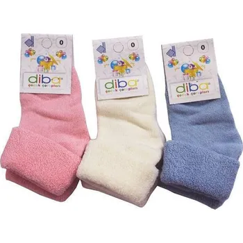 Diba Kojenecké luxusní FROTÉ ponožky ohrnovací Vel. 3 (23-25) Smetanové