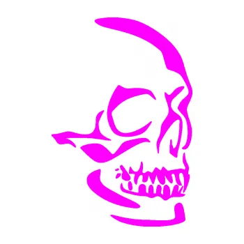 Samolepicí dekorace na vozidlo Lebka 052 pravá (72 - Fluorescentní růžová) SAMOLEPKA NA AUTO, NÁLEPKA, FÓLIE, POLEP, TUNING, VLASTNÍ TEXT, TISK, AUTOSAMOLEPKY.cz, POLEPY, OBRÁZEK, LOGO, 3D STICKERS