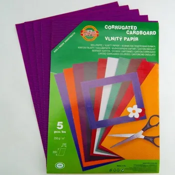 Vlnitý papír 35x25cm - fialový (5 ks)