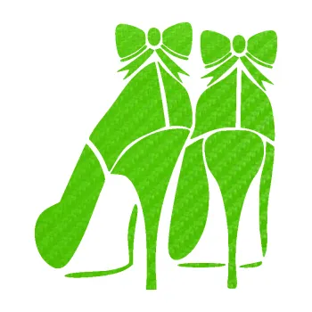 Samolepící dekorace Dámské lodičky levá (58 - 3D karbon zelený kawasaki) SAMOLEPKA NA AUTO, NÁLEPKA, FÓLIE, POLEP, TUNING, VLASTNÍ TEXT, TISK, AUTOSAMOLEPKY.cz, POLEPY, OBRÁZEK, LOGO, 3D STICKERS