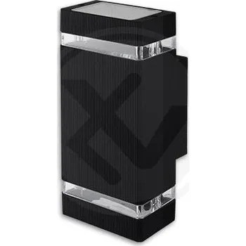 Venkovní osvětlení Svítidlo fasádní venkovní nástěnné HANA BLACK na žárovku GU10 černé /IP44/ (zdroj světla žárovka 2x GU10 (není součástí balení))