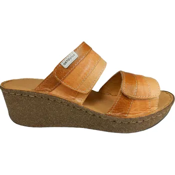 Dámská zdravotní obuv zdravotní pantofle na hnědé podešvi na klínu 0047 - K10/K11/K30 36