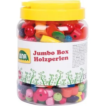 Dětské navlékací korálky LENA Dřevěné perly v Maxi Dóze