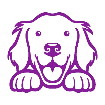 Polep vozidla Pes 175 pravá hlavička vykukuje (14 - fialová) SAMOLEPKA NA AUTO, NÁLEPKA, FÓLIE, POLEP, TUNING, VLASTNÍ TEXT, TISK, AUTOSAMOLEPKY.cz, POLEPY, OBRÁZEK, LOGO, 3D STICKERS