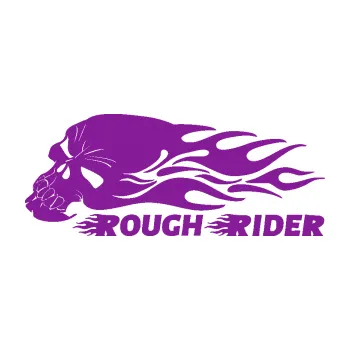Samolepicí dekorace na vozidlo SAMOLEPKA Lebka 051 levá rough rider (14 - fialová) NA AUTO, NÁLEPKA, FÓLIE, POLEP, TUNING, VLASTNÍ TEXT, TISK, AUTOSAMOLEPKY.cz, POLEPY, OBRÁZEK, LOGO, SAMOLEPKY