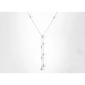 Náhrdelník B-TOP Dámský náhrdelník Drop zirkon - bílé pozlacení