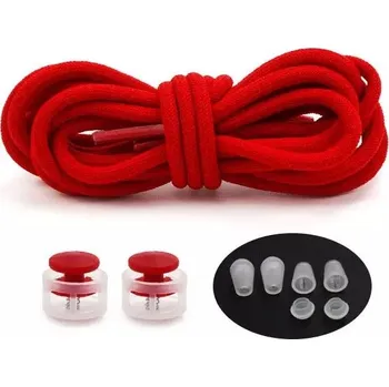 Tkaničky do bot Gumové sportovní tkaničky do bot se zarážkou, jeden pár - Červené, 100 cm