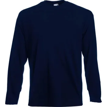 Pánské tričko Fruit of the Loom Pánské tričko s dlouhým rukávem Fruit of the Loom Value Weight Temně modrá XL