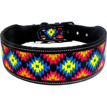 Obojek pro psa PET ARTIST Široký vzorovaný obojek s reflexními prvky - etno Velikost: S