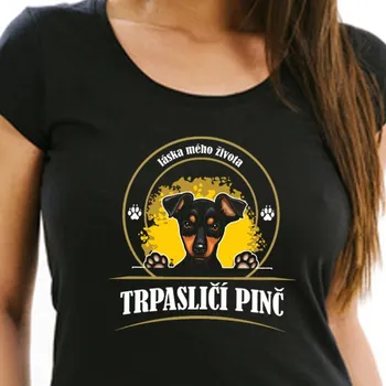 Oblečení a móda STRIKER Dámské tričko trpasličí pinč Barva: Černá, Velikost: S