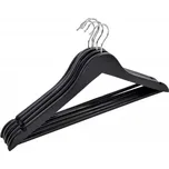 Dřevěný věšák s kalhotovou tyčí RONDO 5 kusů - černý