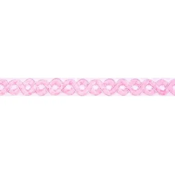 Stuha Ozdobný prýmek v růžové a stříbrné barvě 40832