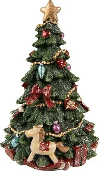 Vánoční dekorace Clayre & Eef 6PR3766 vánoční stromeček s houpacím koníkem 12 x 19 cm