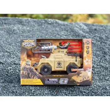 autíčko Combat Force Vojenská sada pro děti - Tank na kolech s figurkou vojáčka