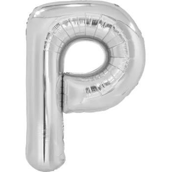 Balónek Písmeno P stříbrný foliový balónek 86 cm Amscan 9909565