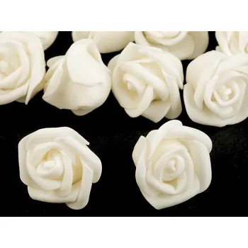 Dekorační pěnová růže Ø 4 cm Barva: sv. krémová