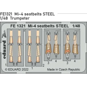 Plastikový model Eduard 1/48 Mi-4 seatbelts STEEL (TRUMPETER)