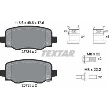 Brzdová destička Sada brzdových destiček, kotoučová brzda TEXTAR 2573401