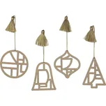 Vánoční ozdoby v sadě 4 ks Broste FILI - přírodní hnědá