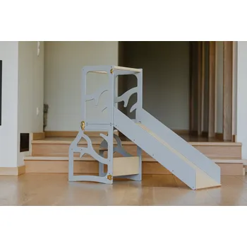 Weco Multifunkční učící věž 3v1 se skluzavkou Tree Šedá/Přírodní Provedení učící věže: Učící věž se skluzavkou