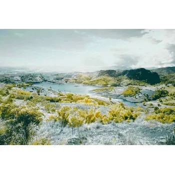 Fototapeta DIMEX | Vliesová fototapeta Fantasy krajina MS-5-1710 | 375 x 250 cm| zelená, modrá, šedá + Vliesová fototapeta na stěnu DIMEX Fantasy krajina MS51710 v rozměru 375 x 250 cm + lepidlo zdarma