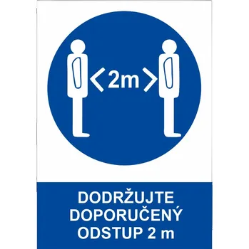 samolepka Dodržujte doporučený odstup samolepka