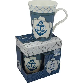 SEA Club Porcelánový hrnek v dárkové krabičce - motiv kotva