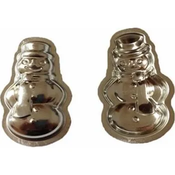 Vánoční dekorace Formička Sněhulák 7,5x4,9x1,3cm, 20ks sada, pocín