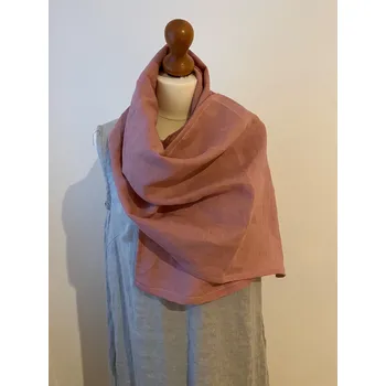 Šála Tom Linen Lněný šál Pudrová