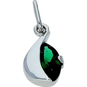 Přívěsek Goldstore Slza přívěsek bílé zlato smaragd Váha: 0.70 g