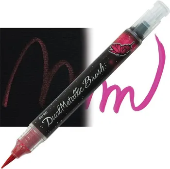 PENTEL Dual Metallic Brush Pen, růžový