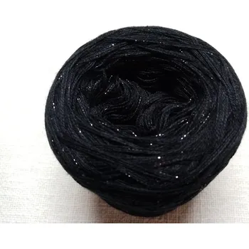 Příze Černá mini 3-nitka 300m s lurexem (Duhové klubko Černá mini s lurexem)