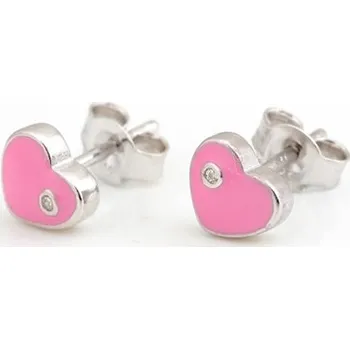 Náušnice Stříbrné náušnice pecičky srdíčka STNAU1328F