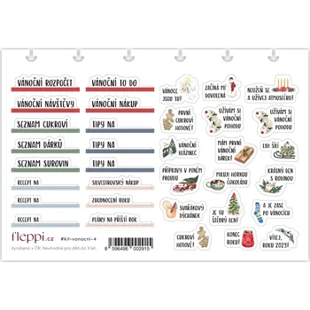 Vánoční dekorace Fleppi Vánoční samolepkový kit Varianta kitu: Aršík č.4