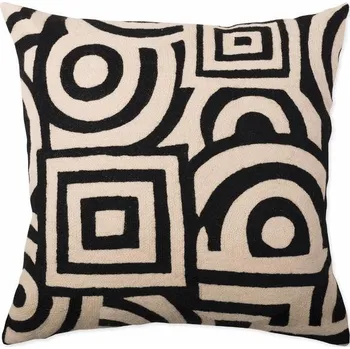 Polštář SCANquilt povlak ART WOOL geo černobílá 45 x 45 cm
