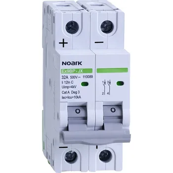 modulární přístroj a rozvaděč Noark Instalační jistič 110086 DC 500V 16A Ex9BP-JX(+) 2pól, C16, DC, 10 kA, C char.