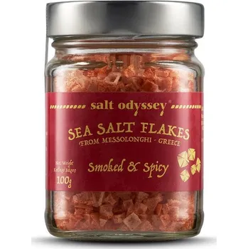 Přisada na vaření a pečení SALT ODYSSEY Mořská sůl ve vločkách "UZENÁ PAPRIKA", sklo 100g