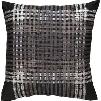 Polštář SCANquilt povlak DESIGN checks černohnědá 30 x 50 cm