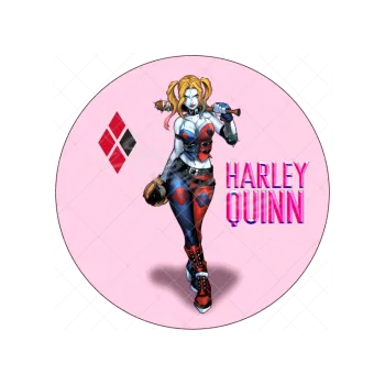 Jedlá dekorace na dort HARLEY QUINN růžový, VARIANTA Jedlý papír 1590