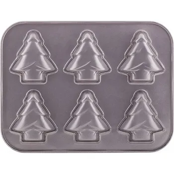 Vánoční dekorace Plech na pečení cukroví - Vánoční stromečky 35 x 27 x 2,3 cm 6 ks
