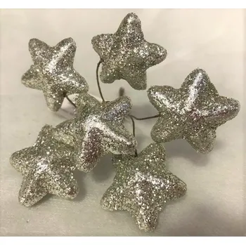 Dekorace - Hvězda na drátku Barva: šampaň