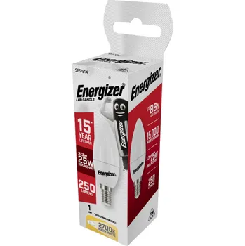 Žárovka LED žárovka 3,4W (25W) E14 ENERGIZER, svíčka, teplá bílá