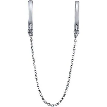 Náušnice Stříbrná náušnice Sage kroužky spojené řetízkem DCC20680EW